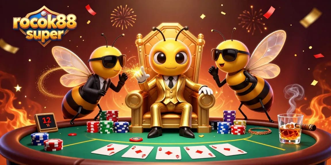 Engage with the rokok88 super experience featuring a vibrant poker scene with unique characters.