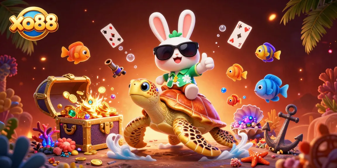Spin the reels with xo88 and experience rich gameplay in this vibrant sea-themed casino illustration.