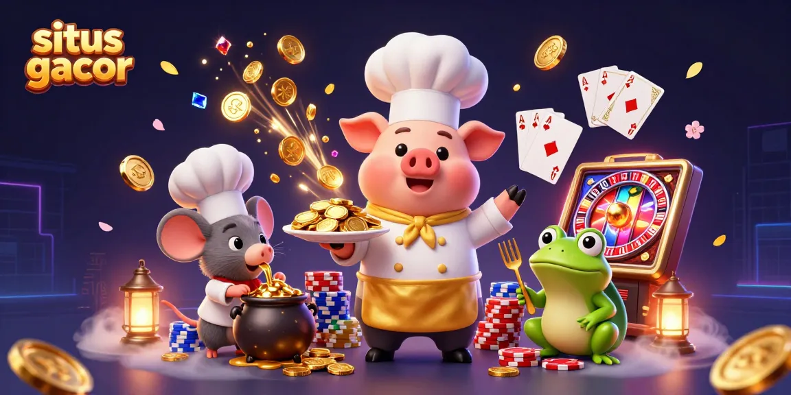 Spin reels and win big at situs gacor with golden coins and vibrant casino elements!